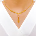 Graceful Heart Accented 22k Gold Necklace Set