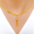 Graceful Heart Accented 22k Gold Necklace Set