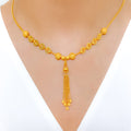 Chic Beaded Tassels 22k Gold Necklace Set