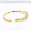 Attractive Sleek Floral Bangle 22k Gold Bracelet