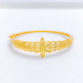 Posh Petal Adorned Bangle 22k Gold  Bracelet