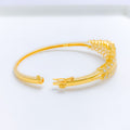 Contemporary Tapered Two-Tone Bangle 22k Gold Bracelet