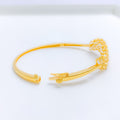 Trendy Curved Leaf Bangle 22k Gold Bracelet