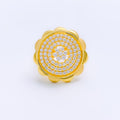 Exclusive Flower Top CZ Statement 22k Gold Ring