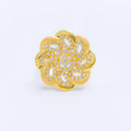 Unique Glistening Flower 22k Gold Ring