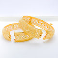 Contemporary Flower 22k Gold Bangles