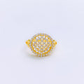 Stately CZ Dome 22k Gold Ring
