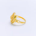Stunning Halo Flower 22k Gold Ring