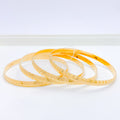 Dotted Yellow Gold Machine 22k Gold Bangles