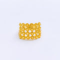 Glossy Symmetrical Floral 22k Gold Ring