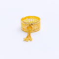 Sparkling High Finish Tassel 22k Gold Ring