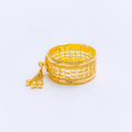 Sparkling High Finish Tassel 22k Gold Ring