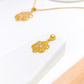 Blooming Flower Pendant 22k Gold Set