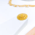 Delicate Flower Accented Necklace 22k Gold Set