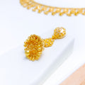 Dangling Floral Necklace 22k Gold Set