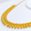 Fashionable Symmetrical Bead 22k Gold Necklace