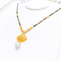 Intricate Beaded Flower 22k Gold  Mangalsutra