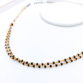 Graceful Black Beaded 22k Gold Chain