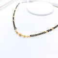 Decorative Black Beaded 22k Gold Necklace