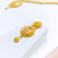 Radiant Intricate Drop 22k Gold Necklace Set