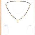 Dainty Hanging Black Bead 22k Gold Necklace