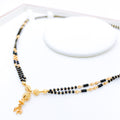 Dainty Hanging Black Bead 22k Gold Necklace