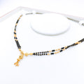 Dainty Hanging Black Bead 22k Gold Necklace