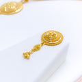 Ornate Floral Pendant 22k Gold Set