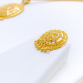 Intricate Oval Pendant 22k Gold Set