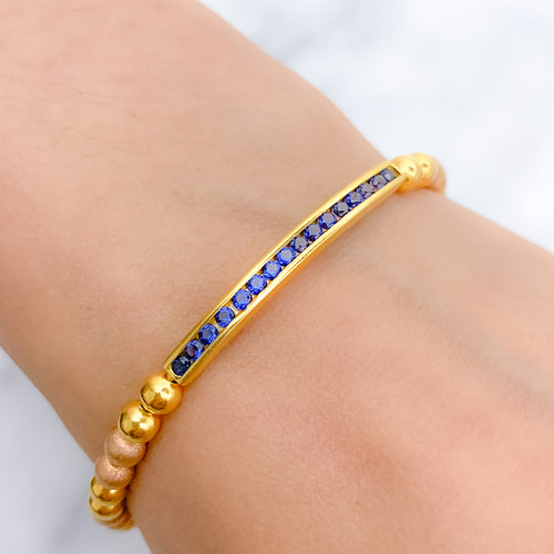 Blue Accent Bangle Bracelet