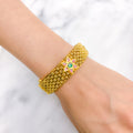 Antique 22k Gold Bangle with Flower Accent
