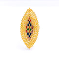 Festive Multi-Color Marquise 22k Gold Ring
