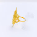 Classic Floral Elongated 22k Gold Ring