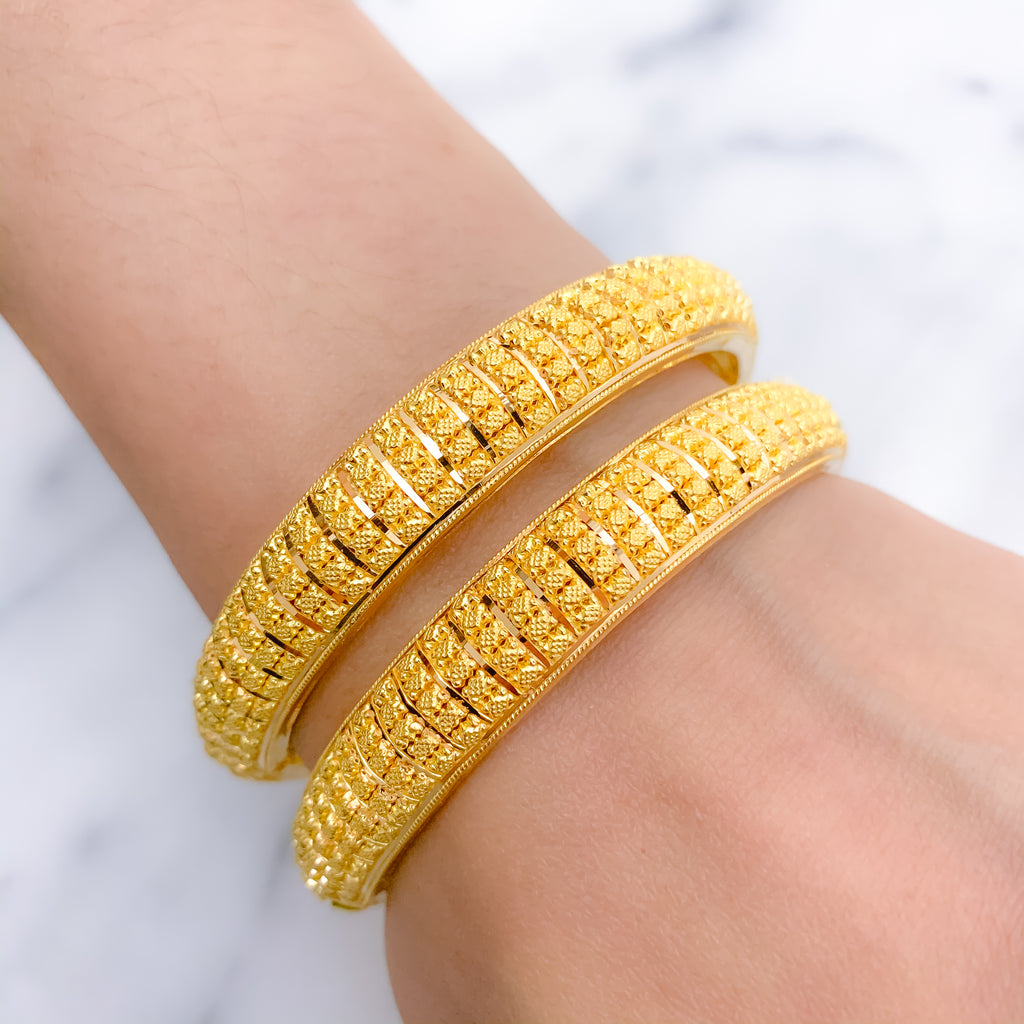 Traditional Rounded Bangle Pair – Andaaz Jewelers