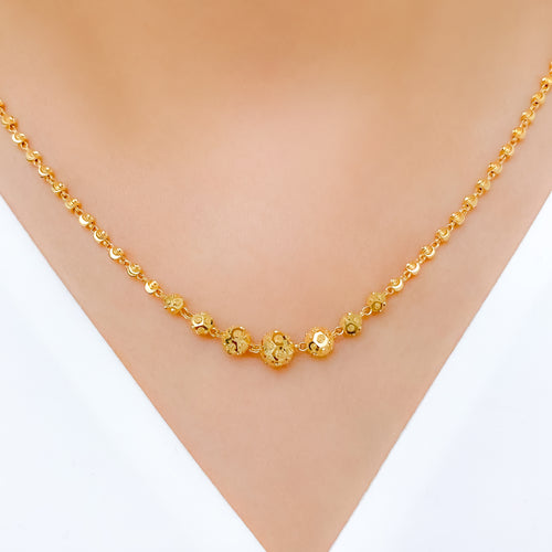 Jazzy Lightweight 22k Gold Necklace Set