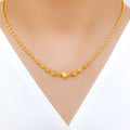 Charming Symmetrical 22k Gold Necklace Set