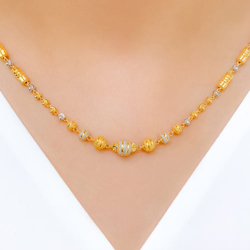 Ritzy Two-Tone 22k Gold Necklace Set