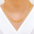 Matte Finish Beaded 22k Gold Necklace Set