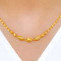 Matte Finish Beaded 22k Gold Necklace Set