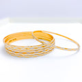 Ethereal Two-Tone Wave 22k Gold Bangles