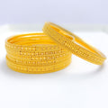 Opulent Floral Beaded 22k Gold Bangles