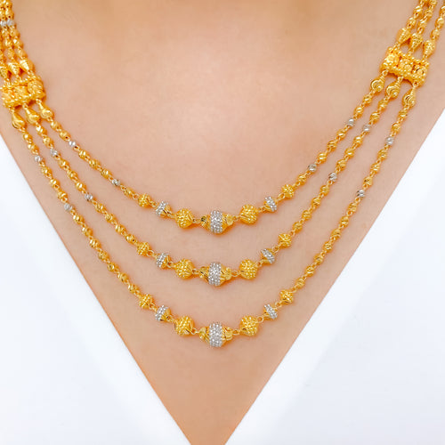 Exquisite Two-Tone 22k Gold Necklace Set