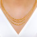 Gorgeous Bright Three-Lara 22k Gold Necklace Set