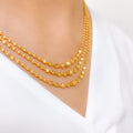 Gorgeous Bright Three-Lara 22k Gold Necklace Set