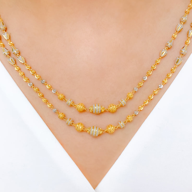 Graceful Sand Finish 22k Gold Necklace Set