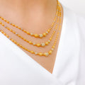 Exquisite Hanging 22k Gold Necklace Set