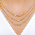 Fancy Adorned 22k Gold Necklace Set