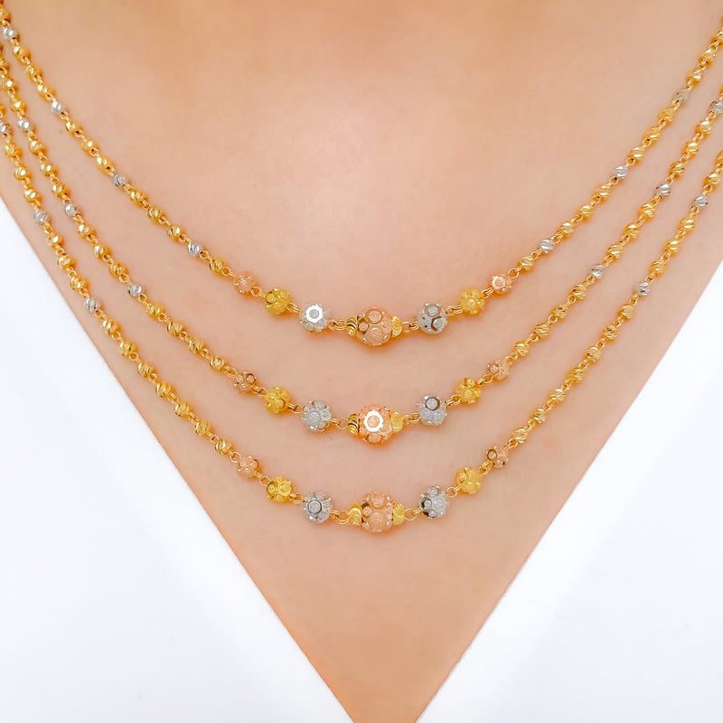 Fancy Adorned 22k Gold Necklace Set