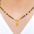 Dainty Hanging Black Bead 22k Gold Necklace