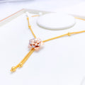 Trendy Delicate Flower 22k Gold Necklace